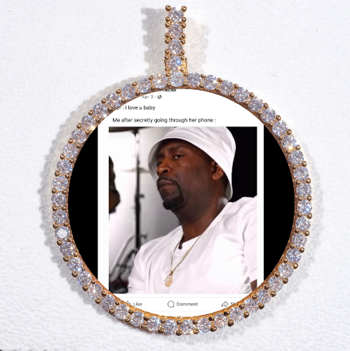 LARGE 3D CIRCLE CUSTOM PICTURE PENDANT