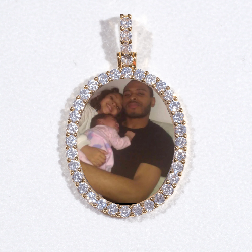3D Oval Custom Picture Pendant