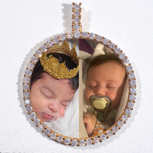 LARGE 3D CIRCLE CUSTOM PICTURE PENDANT