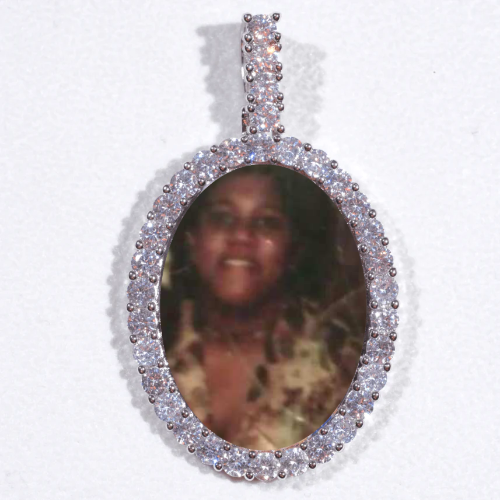 Large 3D Oval Custom Picture Pendant
