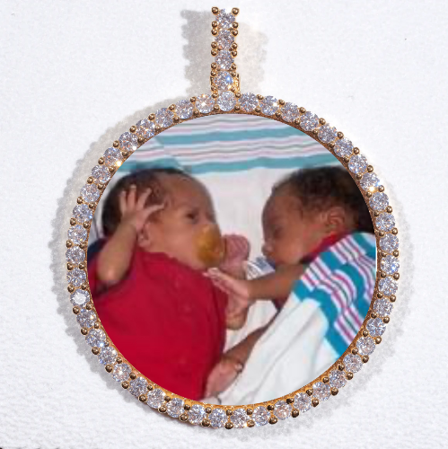 LARGE 3D CIRCLE CUSTOM PICTURE PENDANT