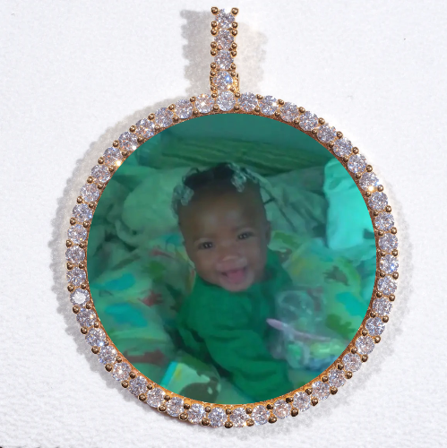 LARGE 3D CIRCLE CUSTOM PICTURE PENDANT