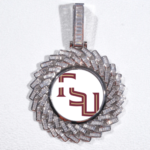 Large 3D Baguette Custom Picture Pendant