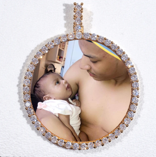LARGE 3D CIRCLE CUSTOM PICTURE PENDANT