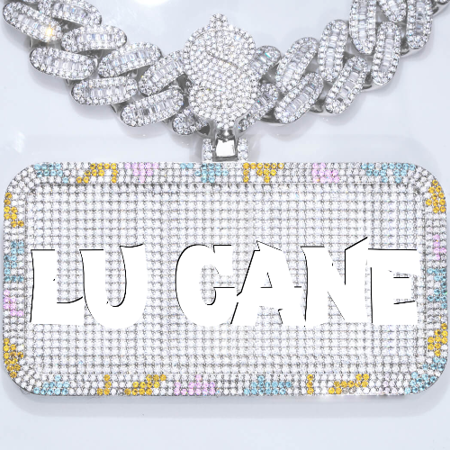 CUSTOM LETTER NECKLACE 3D COLORFUL SQUARE