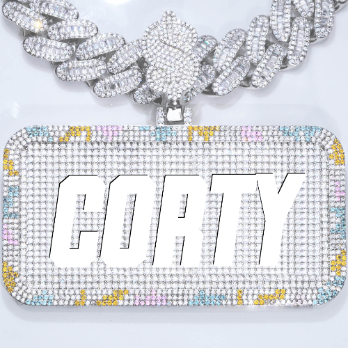 CUSTOM LETTER NECKLACE 3D COLORFUL SQUARE
