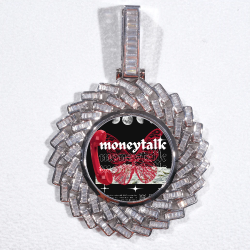 Large 3D Baguette Custom Picture Pendant
