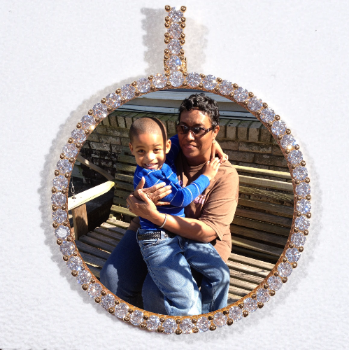 LARGE 3D CIRCLE CUSTOM PICTURE PENDANT