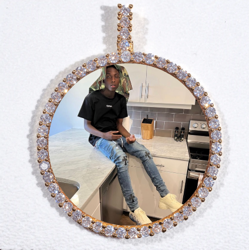 LARGE 3D CIRCLE CUSTOM PICTURE PENDANT