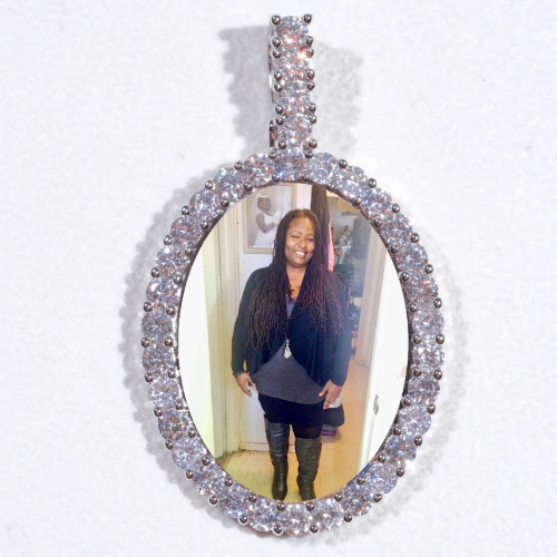 Large 3D Oval Custom Picture Pendant