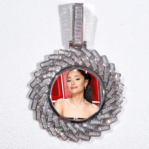 Large 3D Baguette Custom Picture Pendant
