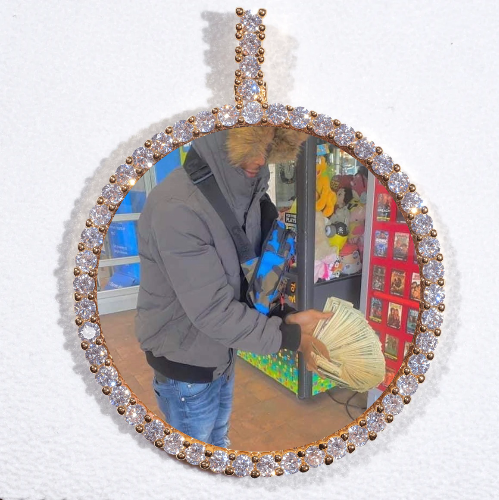 LARGE 3D CIRCLE CUSTOM PICTURE PENDANT