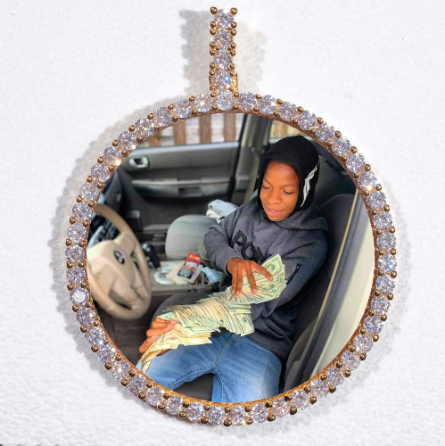 LARGE 3D CIRCLE CUSTOM PICTURE PENDANT