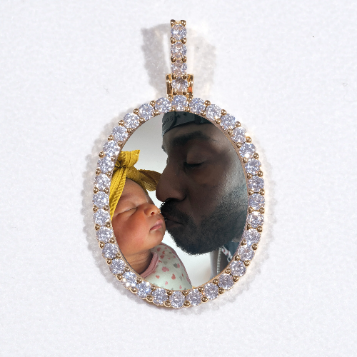3D Oval Custom Picture Pendant