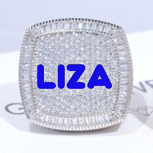 CUSTOM LETTER 3D ICED RING