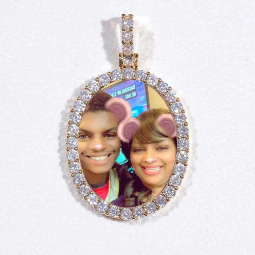 3D Oval Custom Picture Pendant