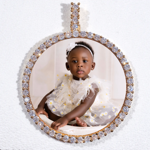 LARGE 3D CIRCLE CUSTOM PICTURE PENDANT