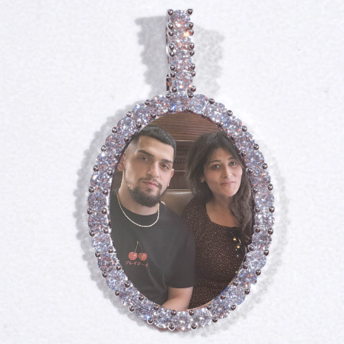 Large 3D Oval Custom Picture Pendant