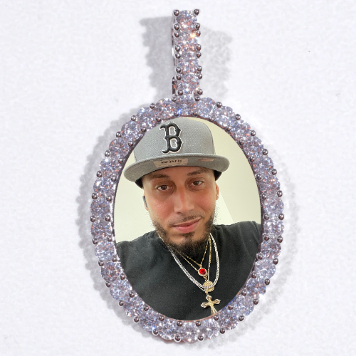 Large 3D Oval Custom Picture Pendant
