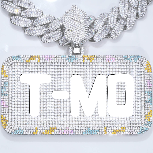 CUSTOM LETTER NECKLACE 3D COLORFUL SQUARE