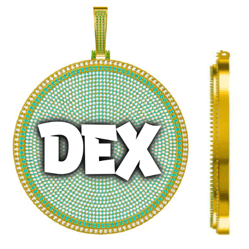 CUSTOM LETTER NECKLACE 3D BIG DISC