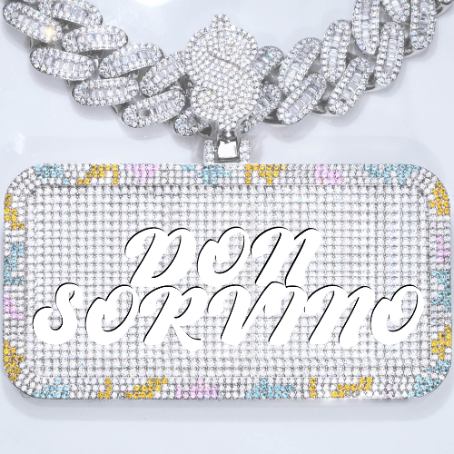 CUSTOM LETTER NECKLACE 3D COLORFUL SQUARE
