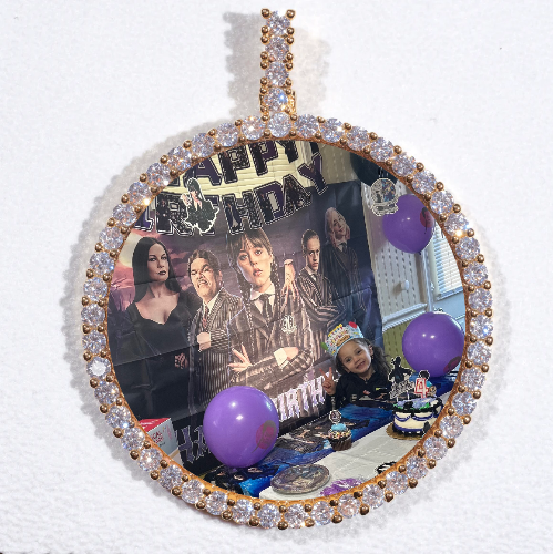 LARGE 3D CIRCLE CUSTOM PICTURE PENDANT