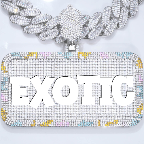 CUSTOM LETTER NECKLACE 3D COLORFUL SQUARE