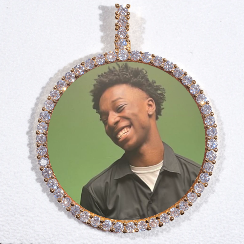 LARGE 3D CIRCLE CUSTOM PICTURE PENDANT