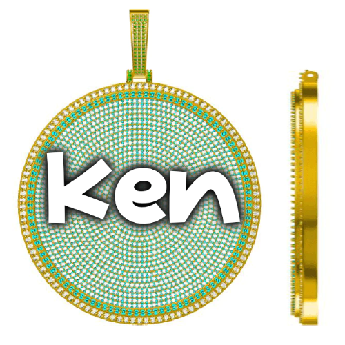 CUSTOM LETTER NECKLACE 3D BIG DISC