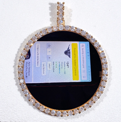 LARGE 3D CIRCLE CUSTOM PICTURE PENDANT
