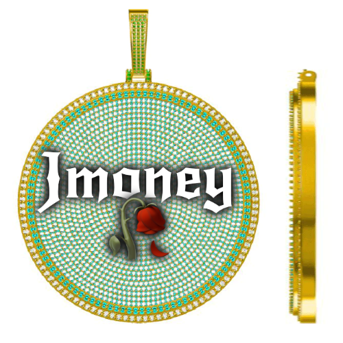 CUSTOM LETTER NECKLACE 3D BIG DISC