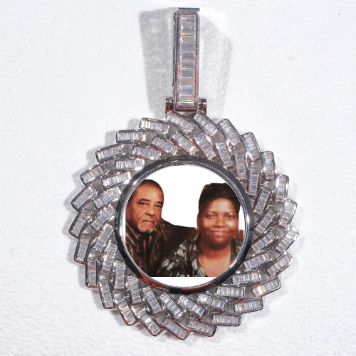 Large 3D Baguette Custom Picture Pendant