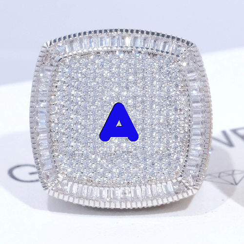 CUSTOM LETTER 3D ICED RING