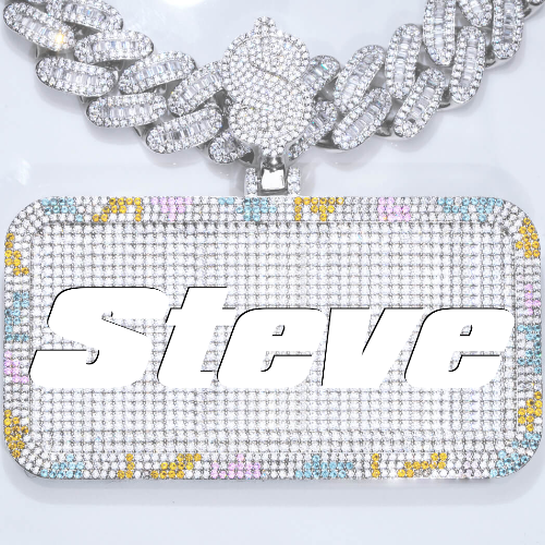 CUSTOM LETTER NECKLACE 3D COLORFUL SQUARE