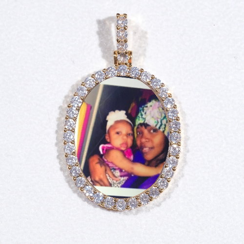 3D Oval Custom Picture Pendant