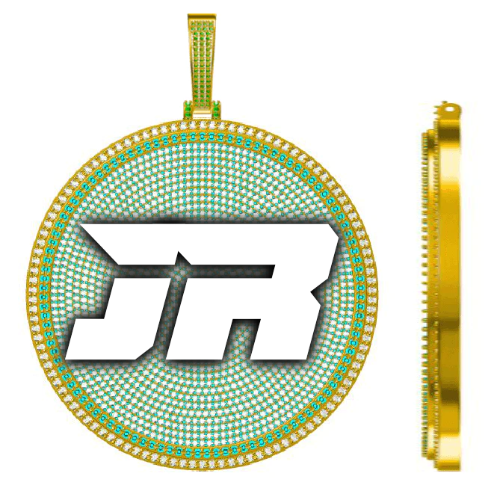 CUSTOM LETTER NECKLACE 3D BIG DISC
