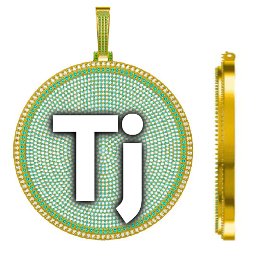 CUSTOM LETTER NECKLACE 3D BIG DISC