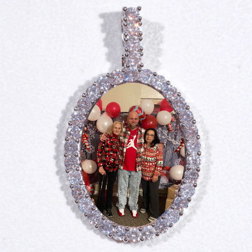 Large 3D Oval Custom Picture Pendant