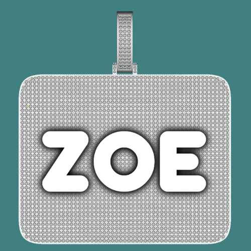 CUSTOM LETTER NECKLACE 3D BIG SQUARE