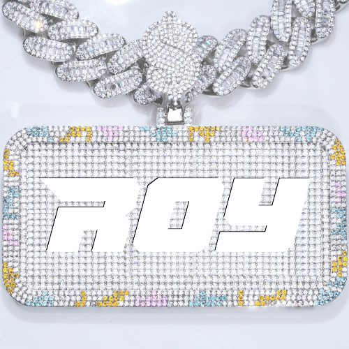 CUSTOM LETTER NECKLACE 3D COLORFUL SQUARE