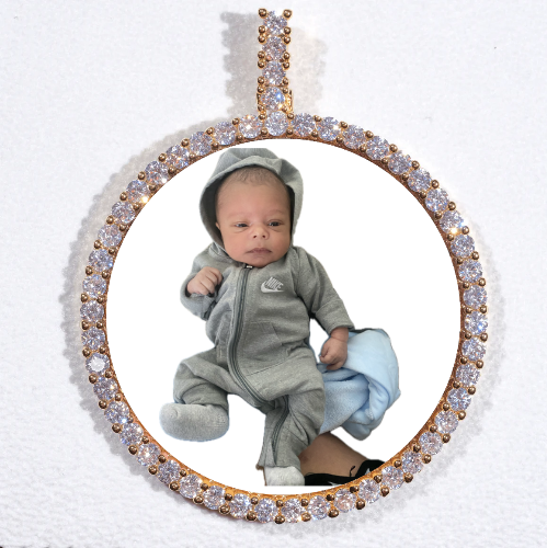 LARGE 3D CIRCLE CUSTOM PICTURE PENDANT