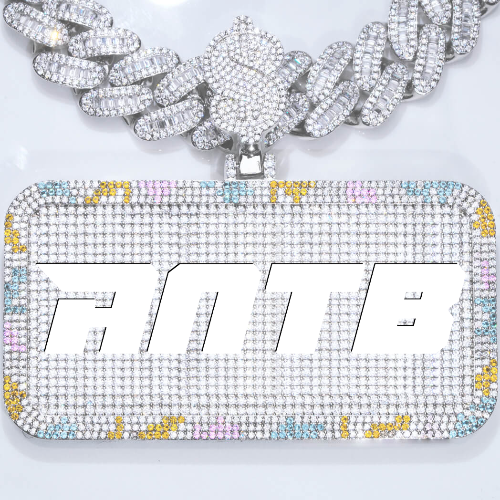 CUSTOM LETTER NECKLACE 3D COLORFUL SQUARE