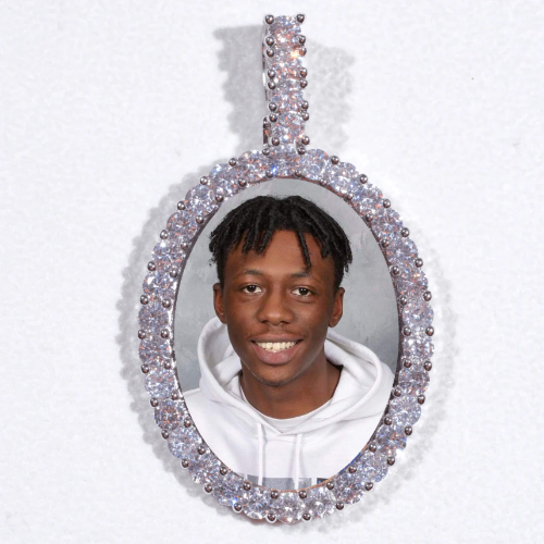 Large 3D Oval Custom Picture Pendant