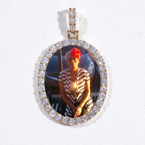 3D Oval Custom Picture Pendant