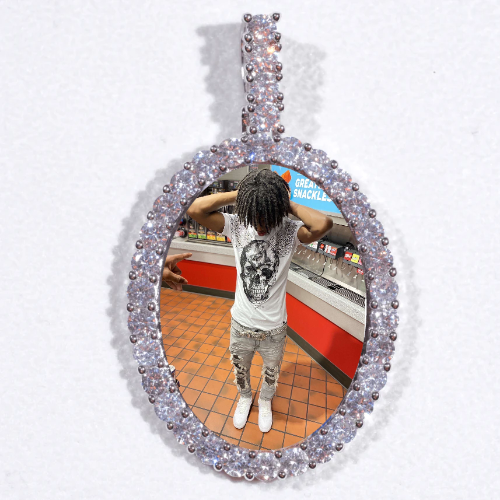 Large 3D Oval Custom Picture Pendant