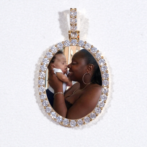3D Oval Custom Picture Pendant