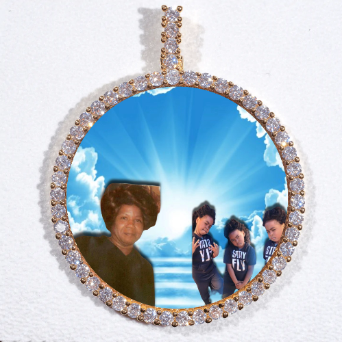 LARGE 3D CIRCLE CUSTOM PICTURE PENDANT
