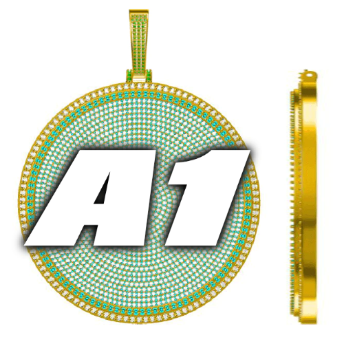 CUSTOM LETTER NECKLACE 3D BIG DISC