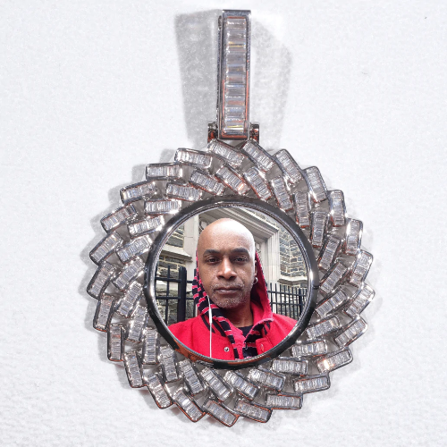 Large 3D Baguette Custom Picture Pendant